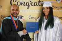 Picture 04 a – Dr. Terrence Narinesingh, Ph.D. at Broward County Public Schools Graduation with graduating senior Milagro Guillen